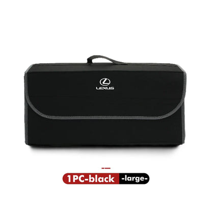 Large Car Seat Rear Storage Pouch–Soft Felt Trunk Organizer Bag Black