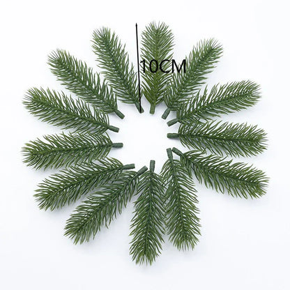 100pcs 10cm Christmas Pine Needle Artificial Plants - DIY Garland & Tree Decoration