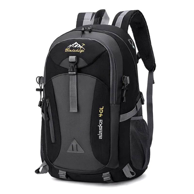 Outdoor Backpack Camping with Earphone Hole Black