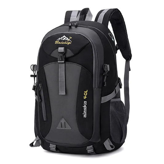 Outdoor Backpack Camping with Earphone Hole Black