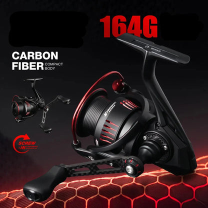 Ultralight Carbon Fiber Spinning Reel 9kg Max Drag Black