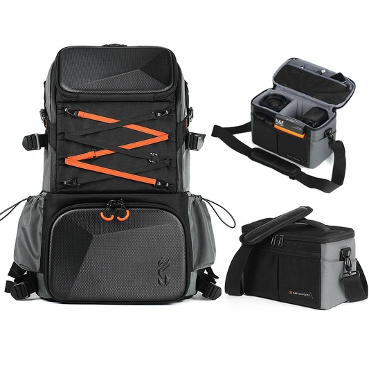 2-in-1 Camera Backpack And Sling Waist Bag Grey