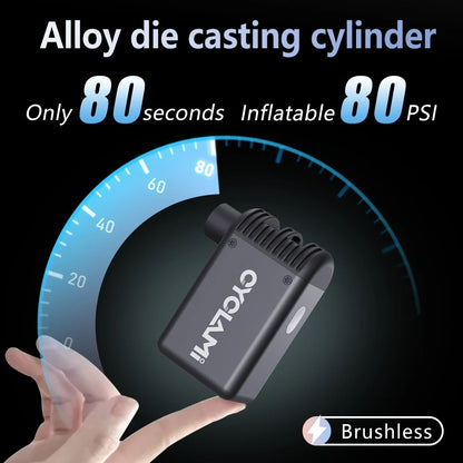 A2 Mini Portable Electric Bike Pump Cordless Aluminum Air Inflator Black