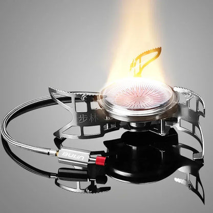 3800W Folding Outdoor Gas Stove with 1.5L Pot Silver