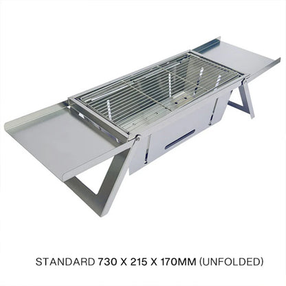 Folding Charcoal Grill Stove Silver