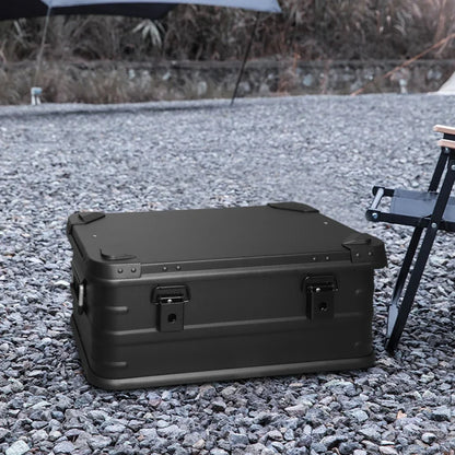 30L Aluminum Alloy Travel Storage Box Storage Case Black