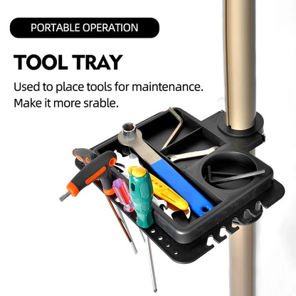 Adjustable Aluminum Bike Repair Stand with Foldable Storage Gold