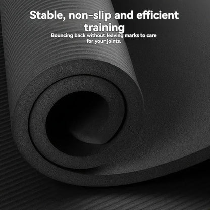 Extra Thick Non Slip Yoga Mat Durable NBR Rubber Black