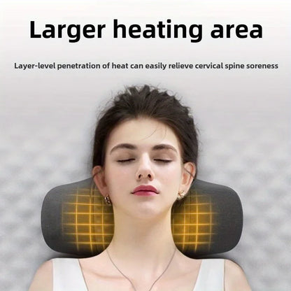 Wireless Cervical Massage Pillow Memory Foam Neck Support Grey
