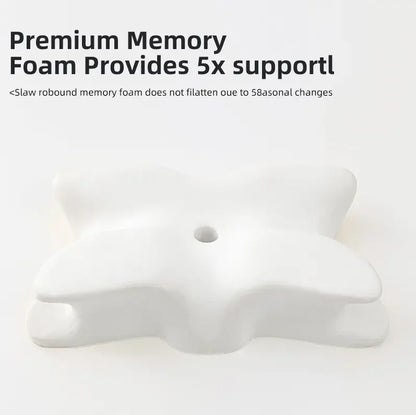 Butterfly-Shaped Orthopedic Memory Foam Pillow Cervical Neck Support Grey