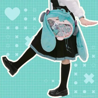Anime Hatsune Miku Cosplay Plush Backpack