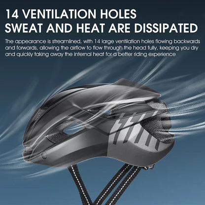 Ultralight Cycling Helmet with Magnetic Goggles LED Taillight Titanium