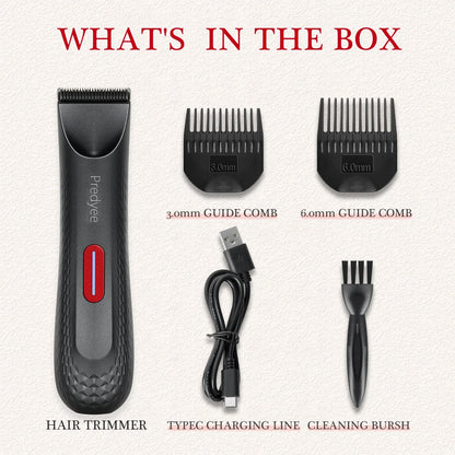 Womens Waterproof Intimate Hair Trimmer Body Groomer Red