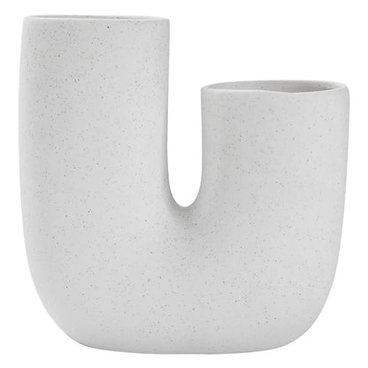 Nordic Elegance: White Ceramic U-shaped Vase for Stylish Living Spaces