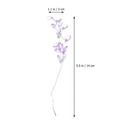 50-Piece Purple Crystal Droplet Bouquet | Home & Party Decoration Set