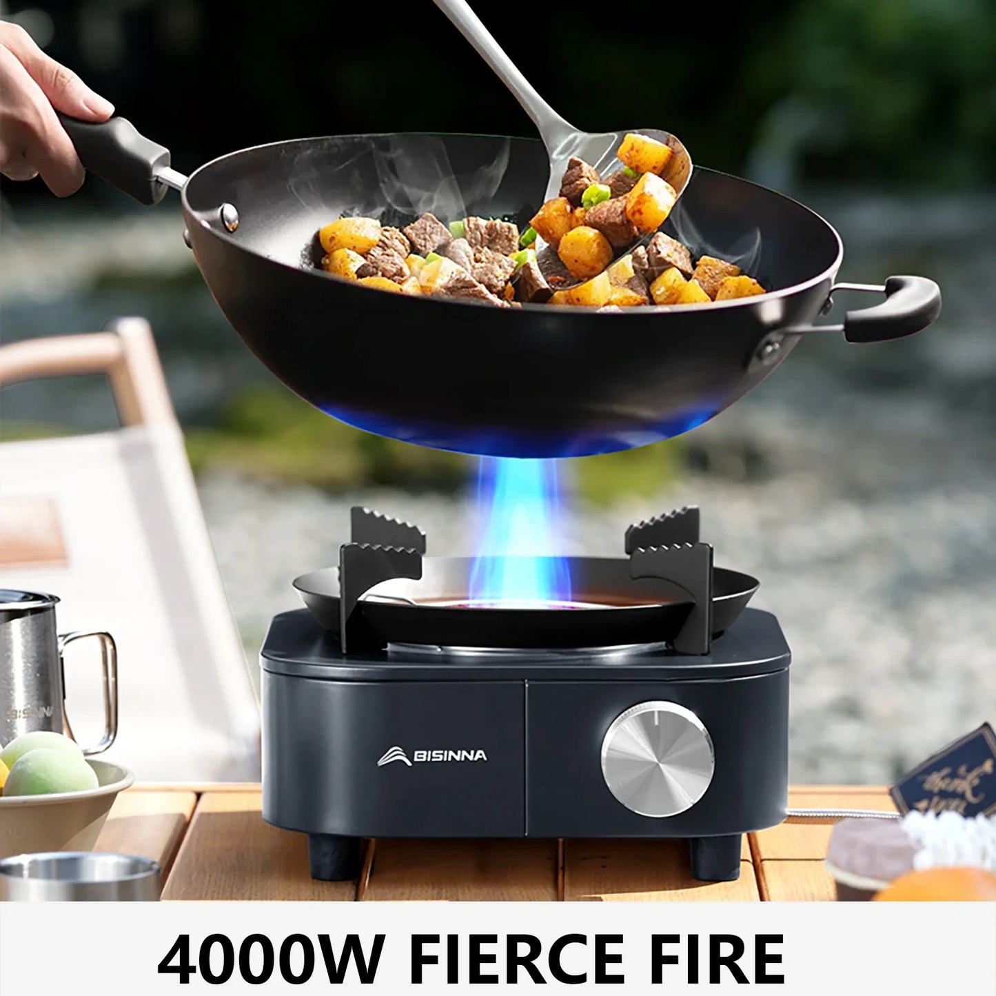 4000W High-Power Infrared Gas Stove Dark Blue