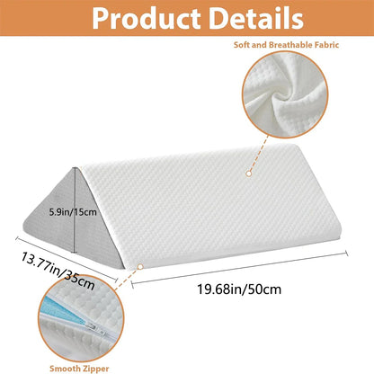 Memory Foam Wedge Pillow Body Positioner for Bedridden Support Grey
