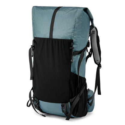 40L Waterproof Hiking And Camping Backpack Gray Blue