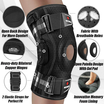 Knee Brace with Copper Side Stabilizers XL Medical Knee Support Black