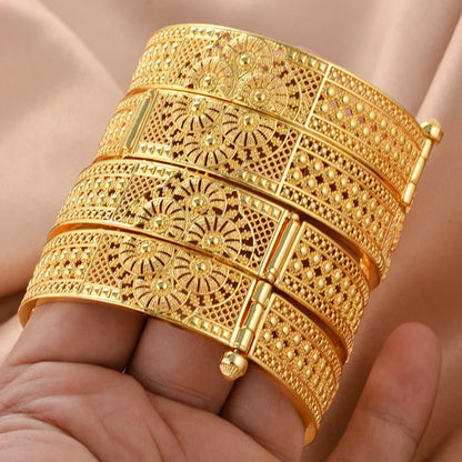 Ethiopian Gold Bangles Womens Wedding Jewelry Set