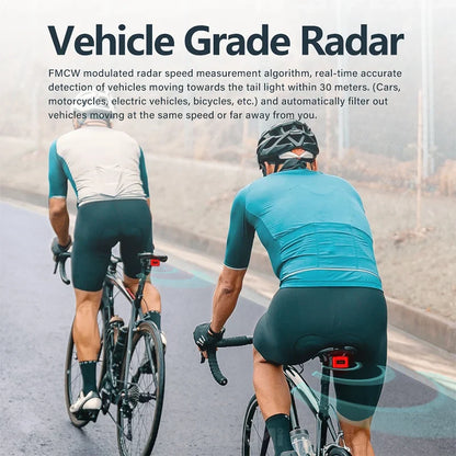 Smart Radar Bicycle Tail Light Brake Sensing Black