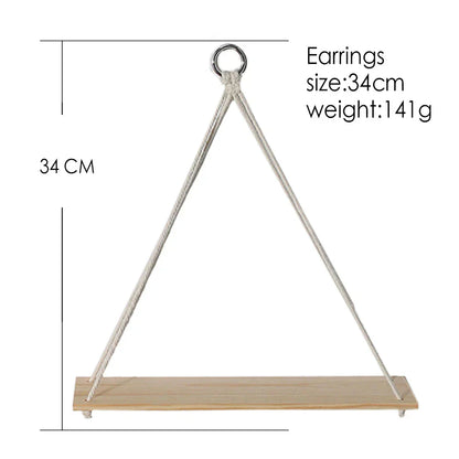 Boho Chic Wood Wall Shelves: Handmade Living Room and Bedroom Decor