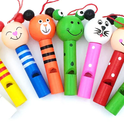Wooden Mini Cute Animal Whistle Toys