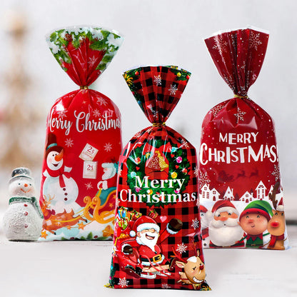 100pcs Christmas Candy Bags Santa Gift Set - Festive Holiday Treats