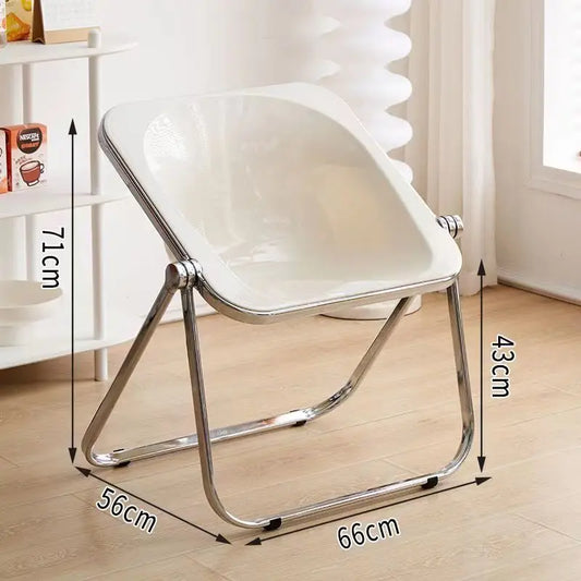 Modern Foldable Acrylic Leisure Chair - White
