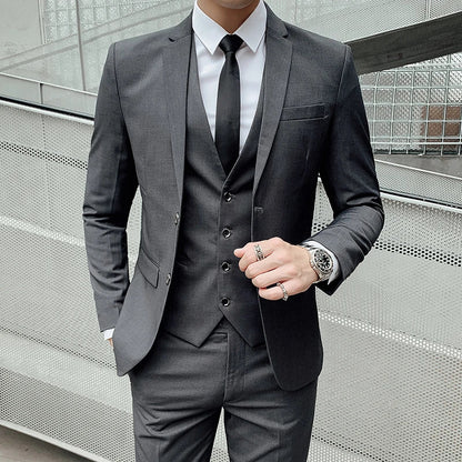 Mens Business Suit Set Blazer (Gray)