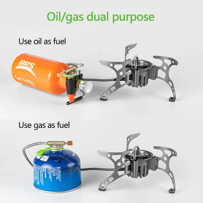 Multi-Fuel Gas Camping Stove Silver