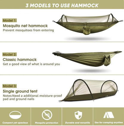 3-in-1 Camping Hammock with Mosquito Mesh