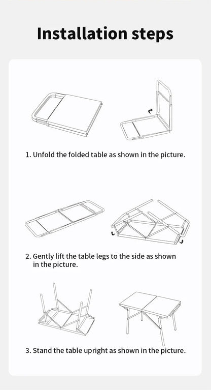 Folding Stainless Steel Camping Table Heat-Resistant Silver