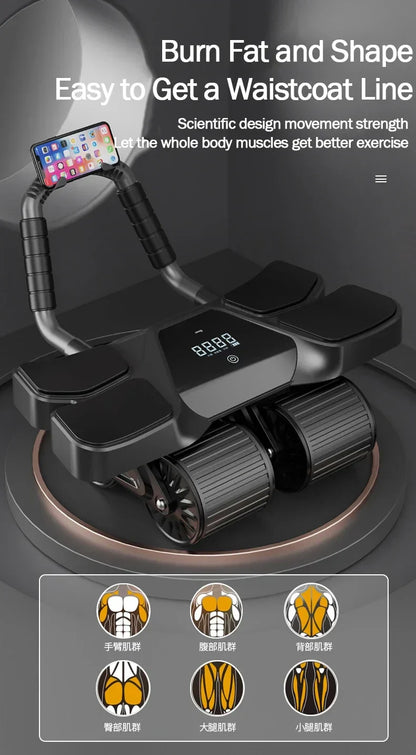 Four-Wheel Abdominal Roller with Elbow Support