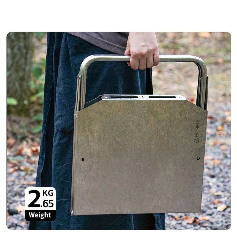 Outdoor Folding Table Heat-Resistant Silver