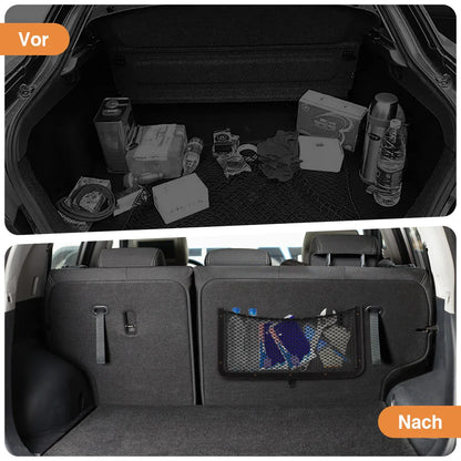 4PCS Framed Car Mesh Storage Net Bags 36x18CM Organizer Pockets Black