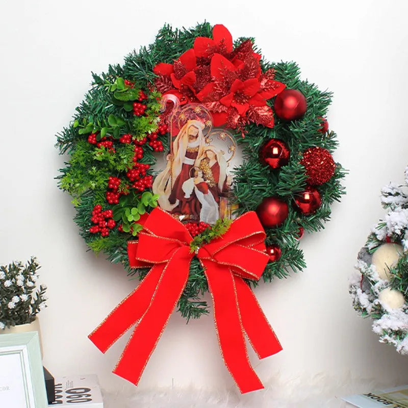 Christmas Virgin Mary Wreath Door Hanging Ornament