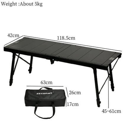 IGT 4-Unit Outdoor Camping Ultralight Folding Table Black
