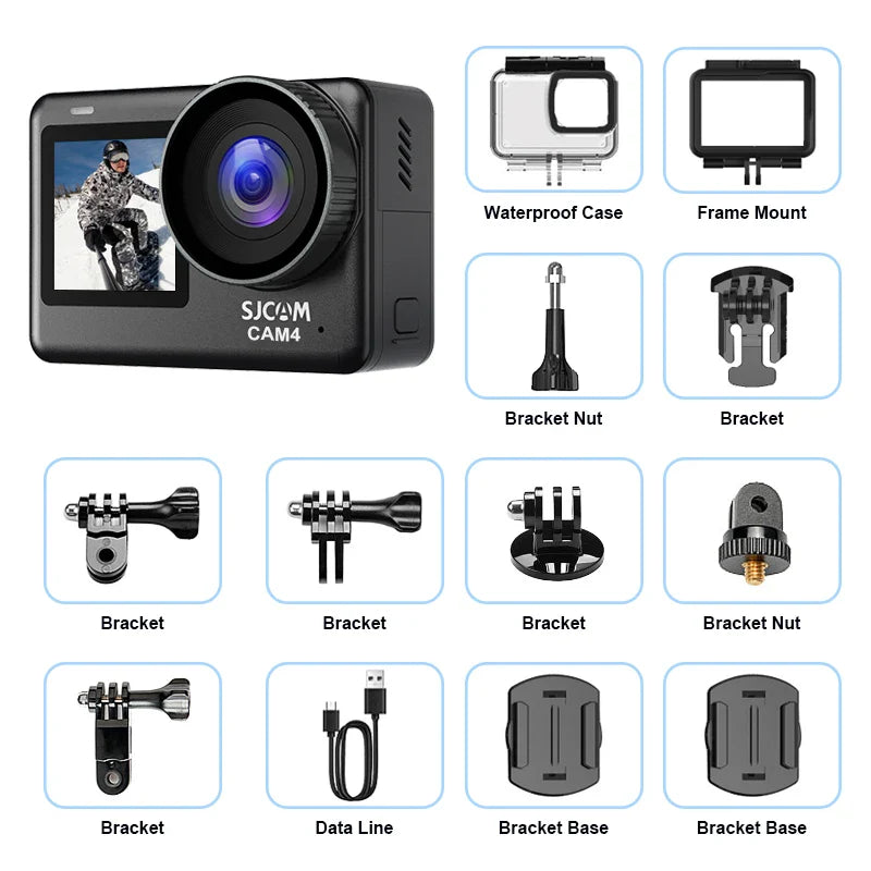 4K Sports Action Camera Active HDR Video Black
