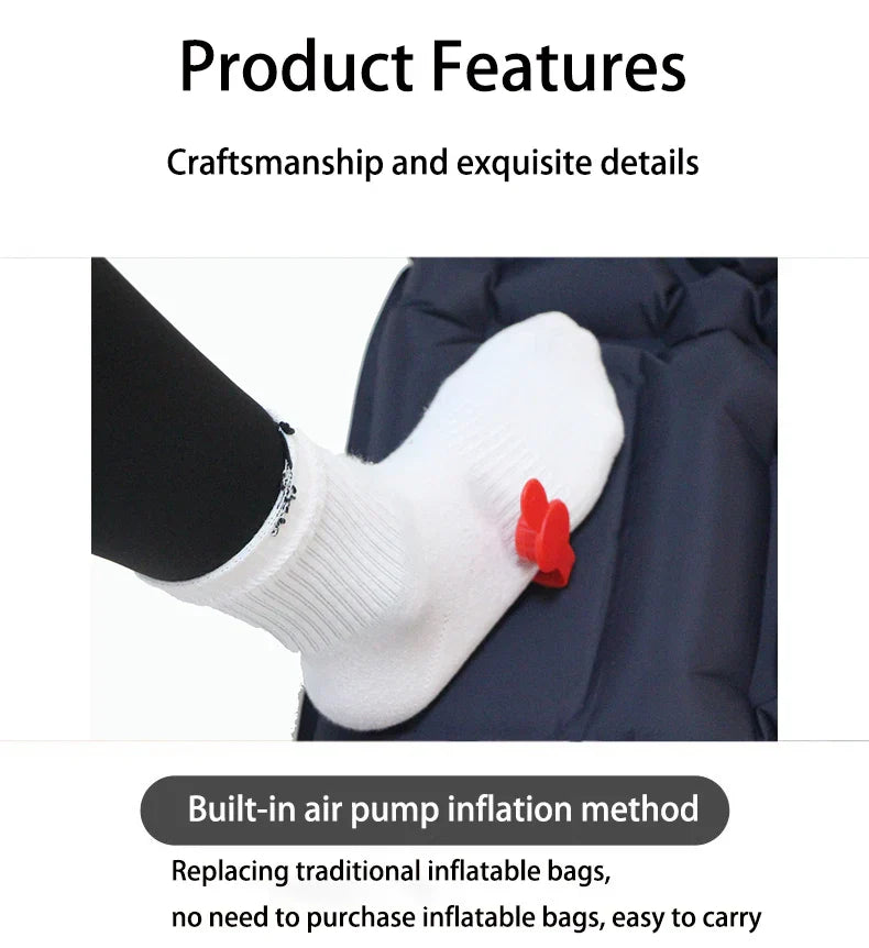 Outdoor Ultralight Camping Sleeping Pad with Built-in Pump and Headrest