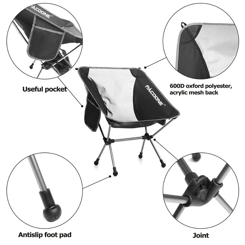 Camping Folding Moon Chair Black