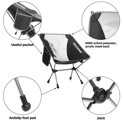 Camping Folding Moon Chair Black