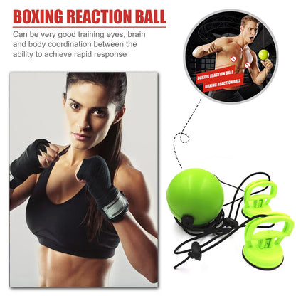 Adjustable Suction Cup Boxing Reflex Ball Speed Training Green