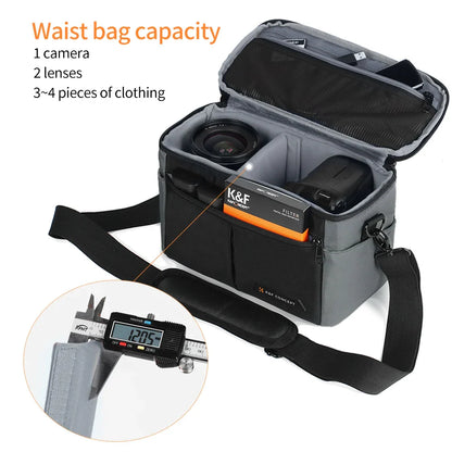 2-in-1 Camera Backpack And Sling Waist Bag Grey