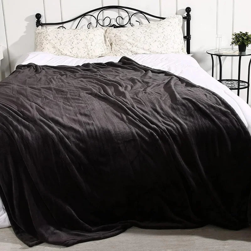Double-Sided Flannel Electric Blanket with 6 Heating Levels & 5 Timing Options