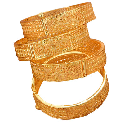 Ethiopian Gold Bangles Womens Wedding Jewelry Set