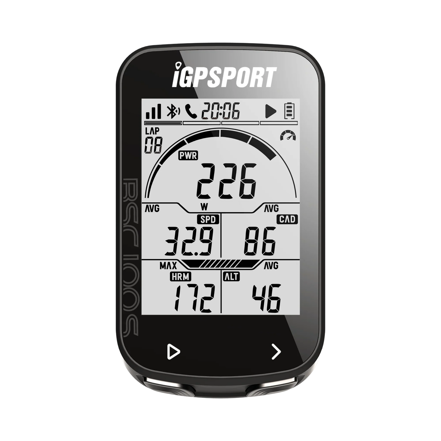 Wireless GPS Cycling Speedometer 40-Hour Battery Black