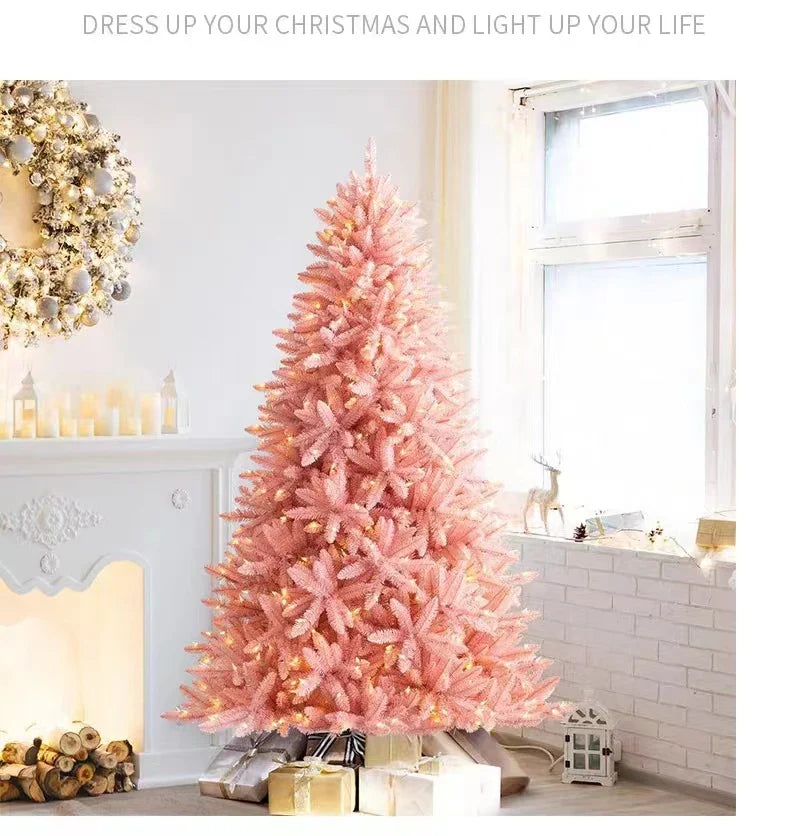 Christmas Tree Pink PVC Luminous with LED Lights