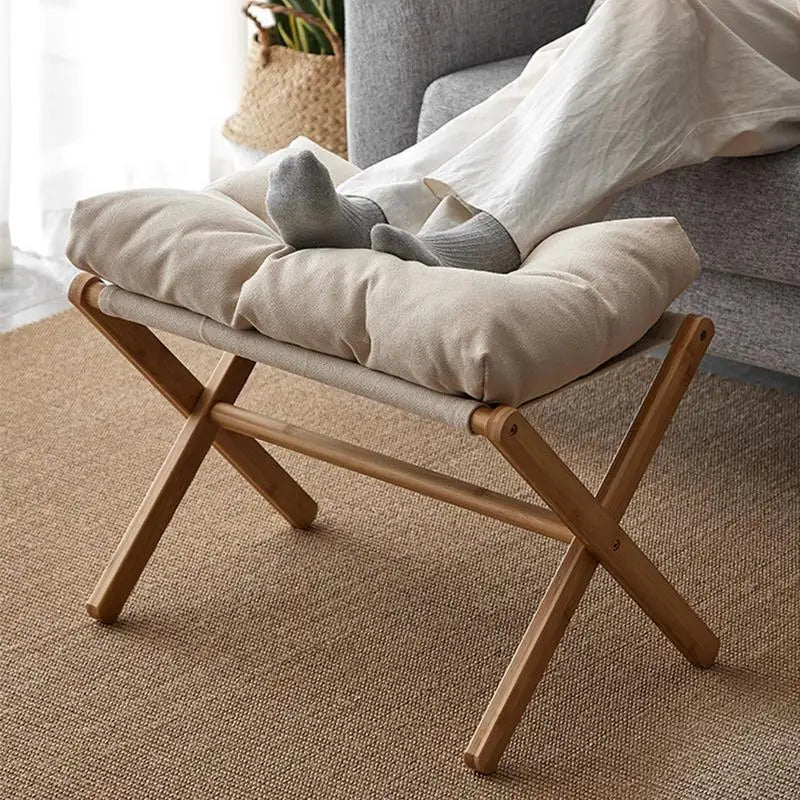 Versatile Velvet Footstool: Stylish, Easy-to-Clean, Space-Saving Design