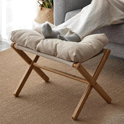 Versatile Velvet Footstool: Stylish, Easy-to-Clean, Space-Saving Design